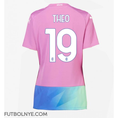 Camiseta AC Milan Theo Hernandez #19 Tercera Equipación para mujer 2023-24 manga corta